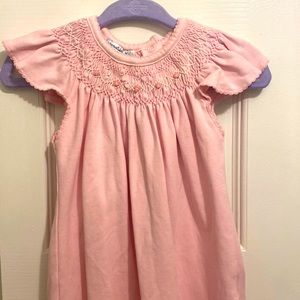 Magnolia baby smocked pink dress- 12m